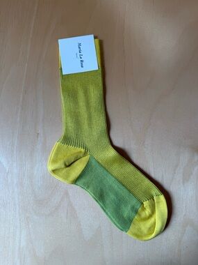 Maria La Rosa Yellow & Green Mis Calf Socks - Fashion Socks